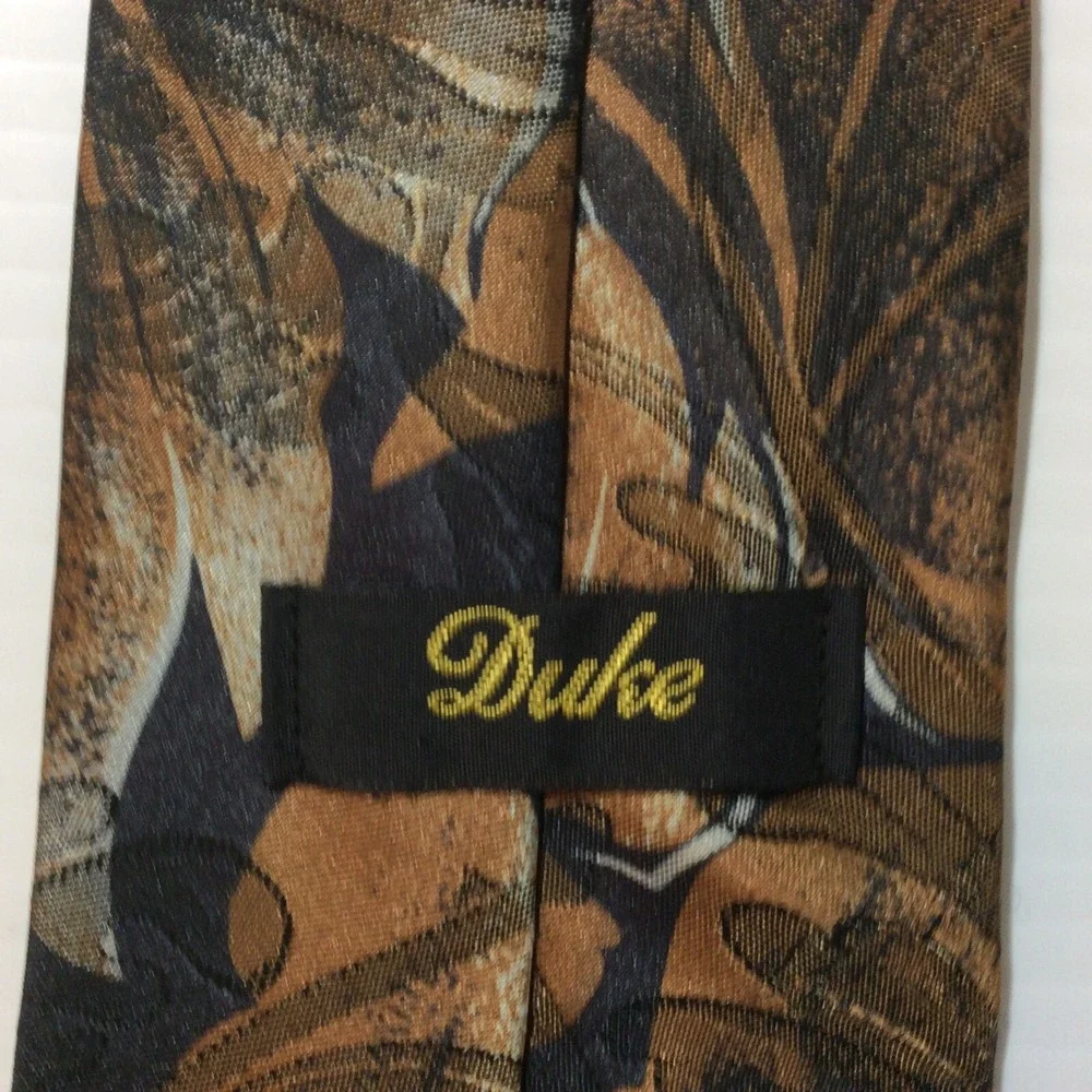 Duke MENS TIE NECKTIE 3.5 in USA Brown Black Gray